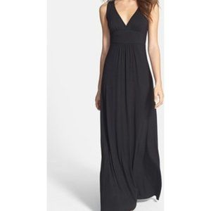 LOVEAPPELLA V-Neck Jersey Maxi Dress